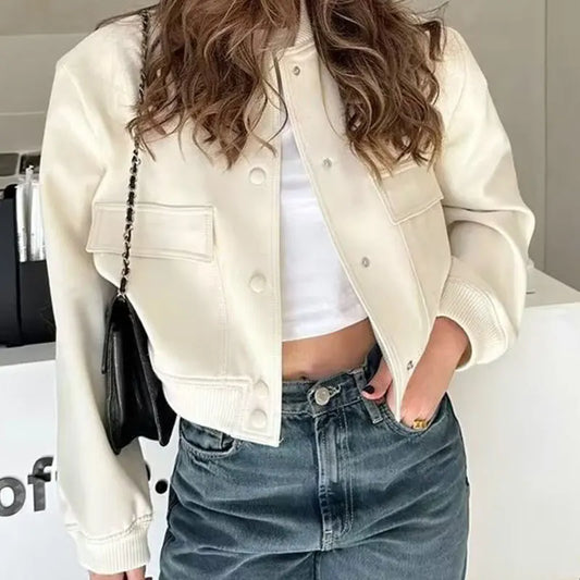 Cropped long sleeve cute jacket